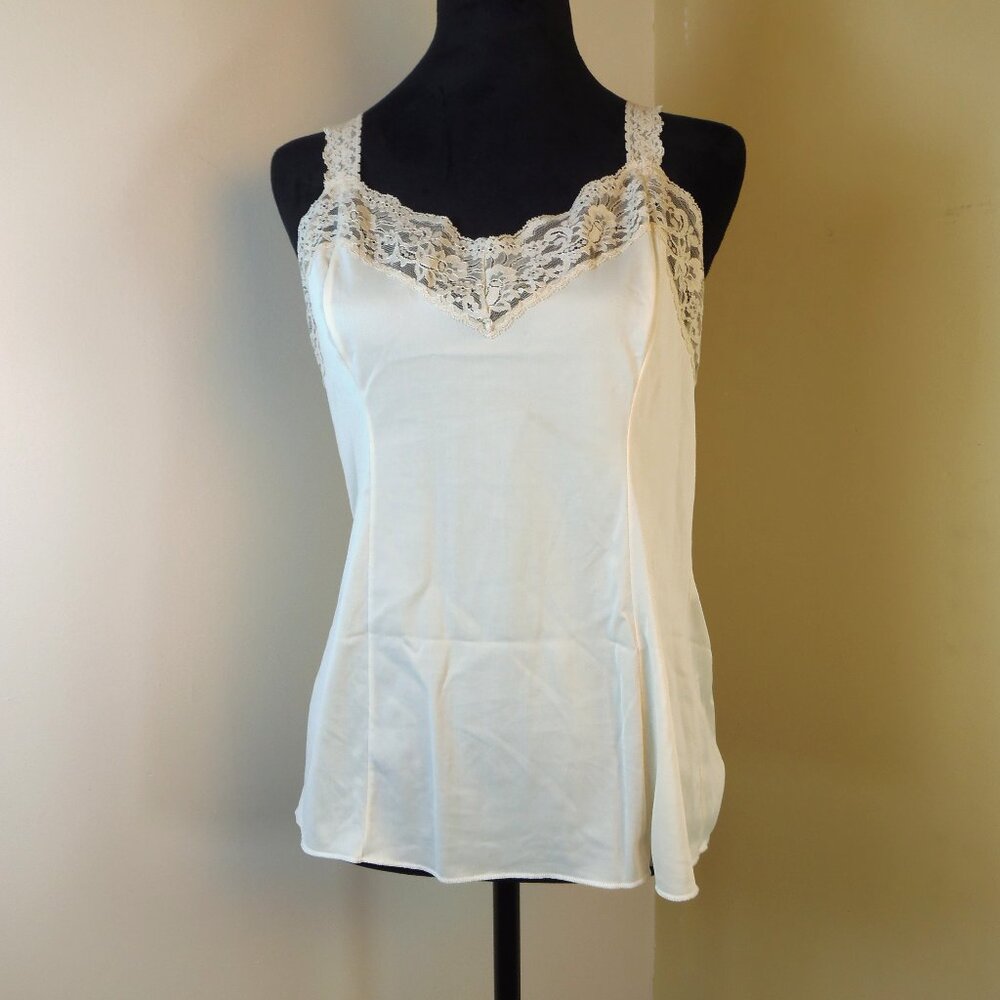 Vintage Wonder Maid Sz 38 Ivory Camisole/Chemise Nylon ACTWU label Sexy Lingerie